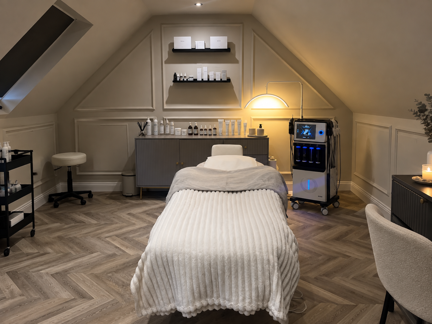 The premium Skin Lux treatment room in Branksome Park